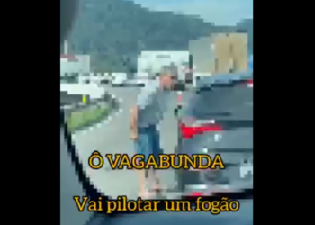 Homem ofende e humilha mulher na BR-101 em Balneário Camboriú, “Vai pilotar um fogão, vagabunda