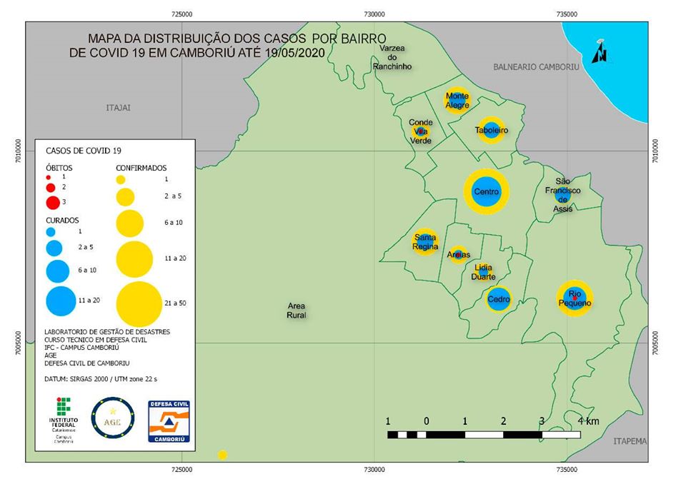 Site mostra mapa detalhado dos casos de Covid-19 em Camboriú