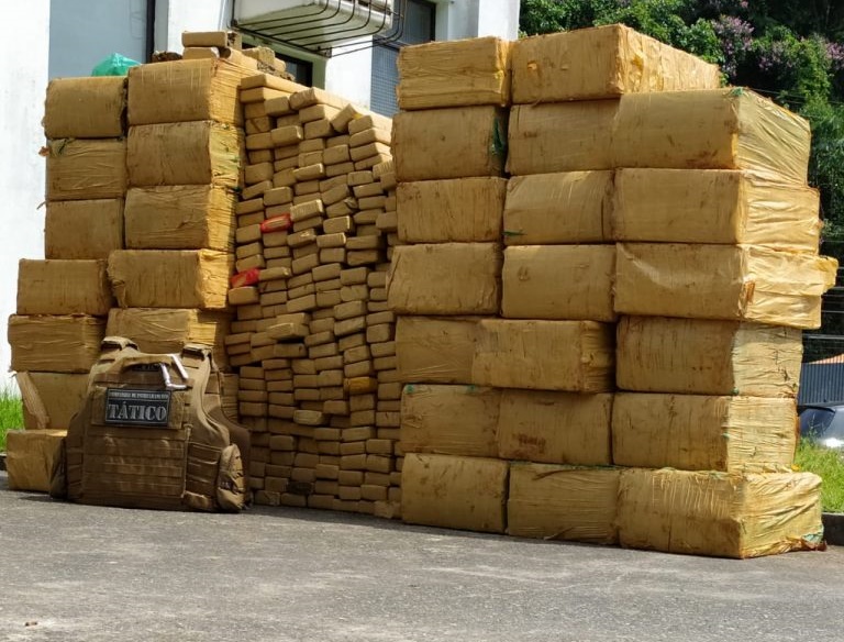 Polícia militar apreende quase uma tonelada de maconha em Joinville
