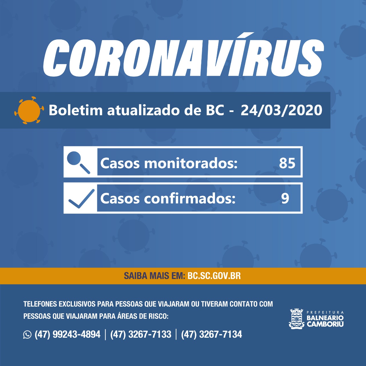 Balneário Camboriú chega ao nono caso de Coronavírus
