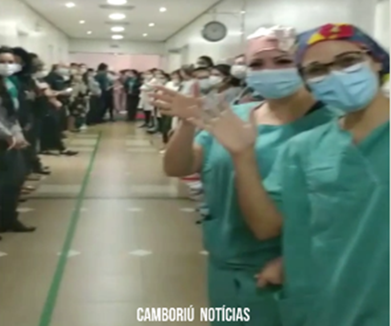 Hospital do Coração em Balneário Camboriú comemora 100° paciente curado de Covid-19.