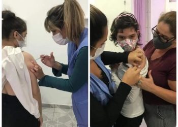 Alunos da APAE recebem primeira dose da vacina contra Covid-19 em Balneário Camboriú