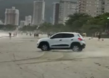 MOTORISTA É PRESO APÓS REALIZAR MANOBRAS PERIGOSAS NA PRAIA DO PEREQUÊ