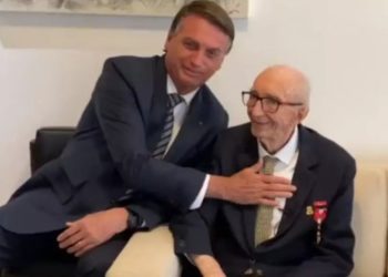 Walter Orthmann recordista do Guinness se encontra com Jair Bolsonaro