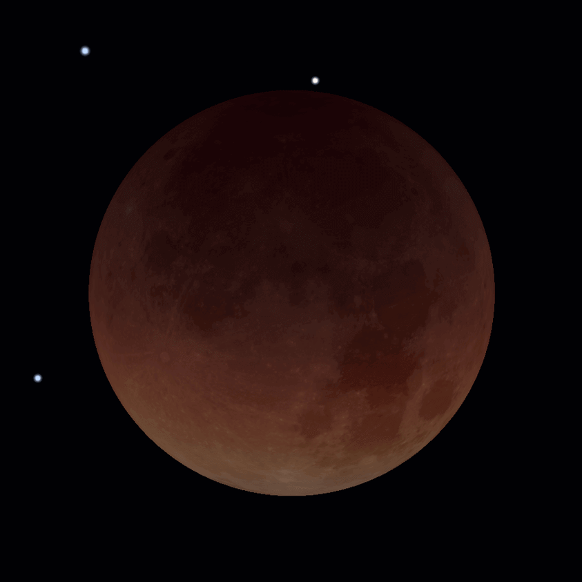 Eclipse lunar total com 'Lua de Sangue'