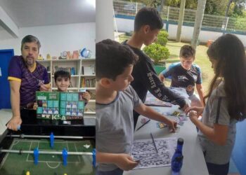 Alunos do CEM Dona Lila de BC completam álbum da Copa de forma coletiva