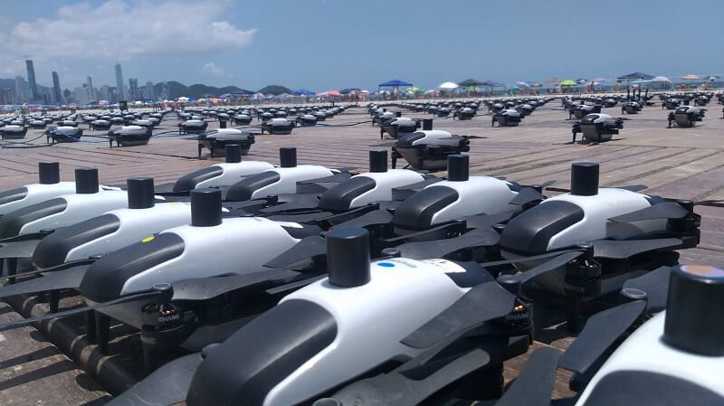 Teste com drones para o Réveillon