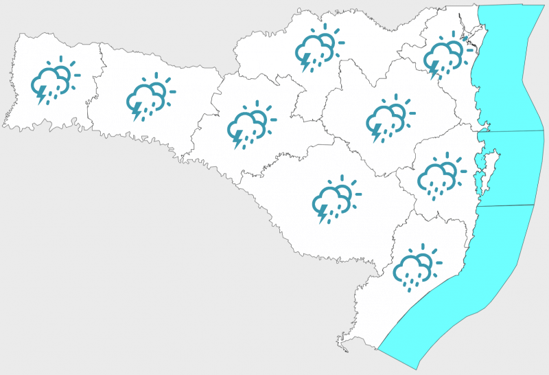 Previsão do tempo para os próximos dias em Santa Catarina