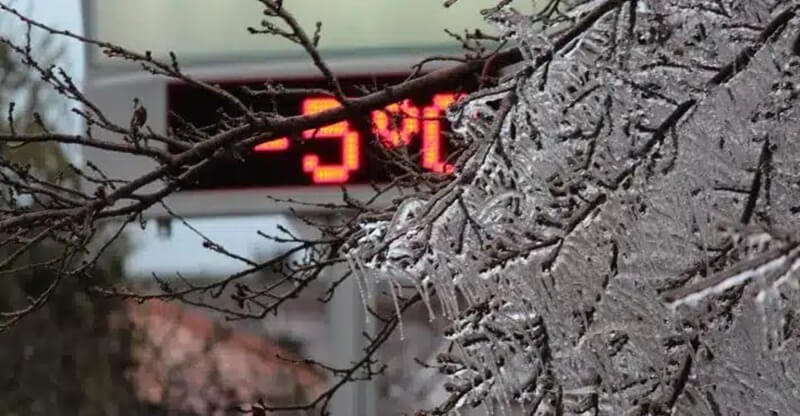 Frio intenso com temperaturas de até -5°C 