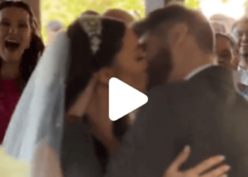 VÍDEO: Noiva viraliza ao contar que deu o primeiro beijo no altar