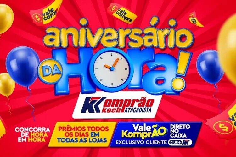 Komprão Koch Atacadista lança campanha de aniversário com mais de R$ 500 mil em prêmios