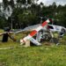 Helicóptero cai em Penha com cinco pessoas a bordo, próximo ao Beto Carrero