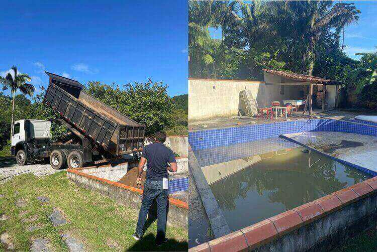 Prefeitura aterra piscina com foco de dengue em Balneário Camboriú