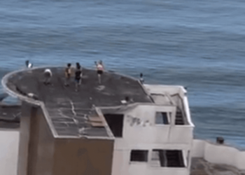 VÍDEO: Jovens são flagrados em heliponto onde atleta morreu em Balneário Camboriú