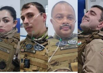 Vídeo: PMs arriscam a vida e salvam homem de incêndio em Balneário Camboriú