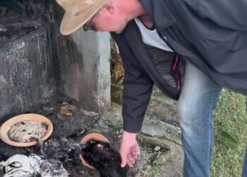 VÍDEO: Influenciador revolta-se e retira oferendas de túmulo do pai no Dia dos Pais