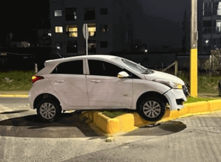 Motorista embriagado destrói canteiro e é preso em Camboriú