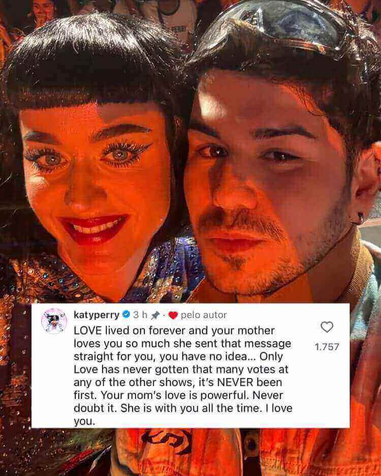 Catarinense vive momento único ao subir ao palco com Katy Perry após perder a mãe