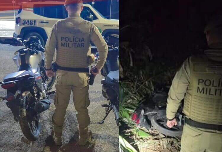 Motocicletas furtadas da concessionária Honda em Camboriú são recuperadas pela Polícia Militar próximo a Transluzia
