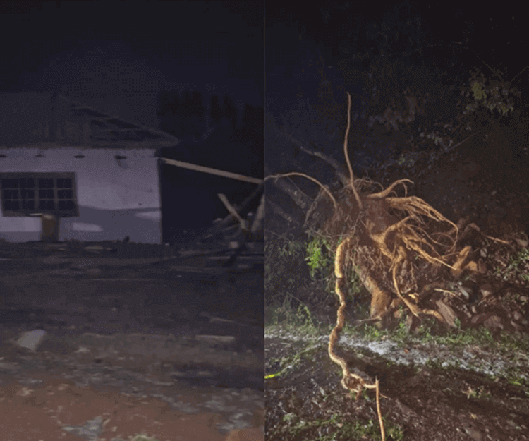 Possível tornado causa destruição no Oeste Catarinense