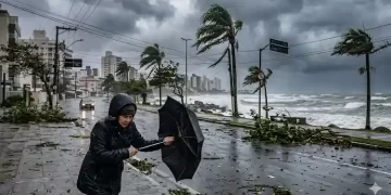 Ciclone extratropical em SC provoca ventos de até 100 km/h e queda de temperatura