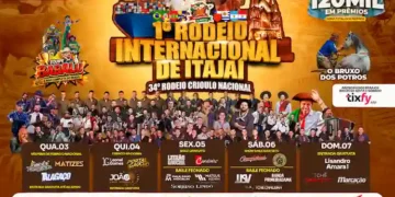 O 1º Rodeio Internacional de Itajaí terá a maior programação de shows da história e entrada gratuita todos os dias no Parque do Rodeio
