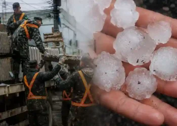 Temporal de granizo deixa 6 mil pessoas afetadas em Biguaçu e mobiliza Exército em SC