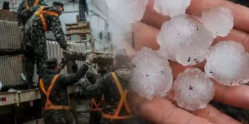 Temporal de granizo deixa 6 mil pessoas afetadas em Biguaçu e mobiliza Exército em SC
