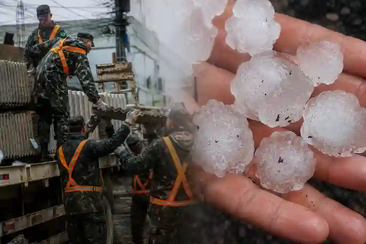emporal de granizo deixa 6 mil pessoas afetadas em Biguaçu e mobiliza Exército em SC