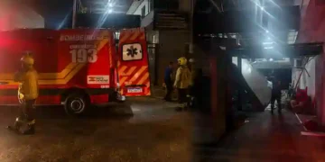Estrutura desaba durante festa em Camboriú, deixa feridas e mobiliza Bombeiros