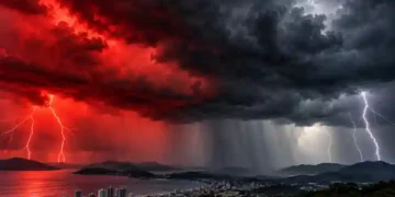 Alerta vermelho em Santa Catarina: Inmet alerta para chuva intensa, granizo e ventos acima de 100 km/h