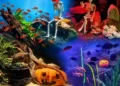 Halloween animal: polvo, lontras e capivaras ganham desafios assustadores no Oceanic Aquarium
