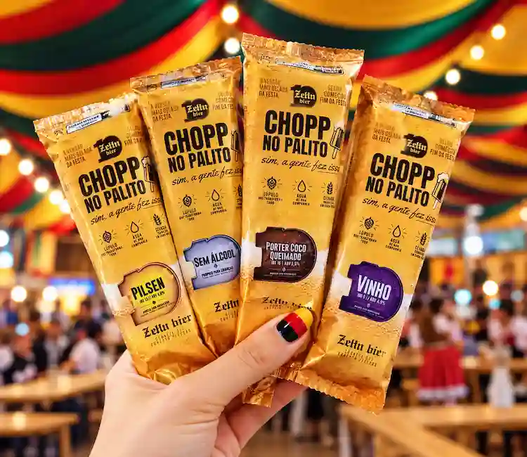 Picolé de chope da ZeHn Bier é novidade na Fenarreco em Brusque Picolés de chope da cervejaria ZeHn Bier, de Brusque, com sabores pilsen, sem álcool, porter com coco queimado e vinho, em destaque durante a Fenarreco, em Santa Catarina.